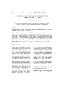 differences in chemical composition between cow colostrum and milk