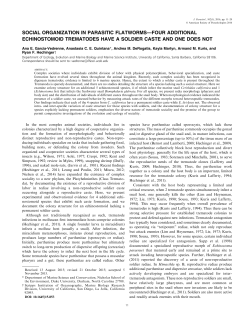 social organization in parasitic flatworms&mdash;four