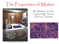 The Classification of Matter