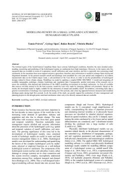 MODELLING RUNOFF ON A SMALL LOWLAND CATCHMENT