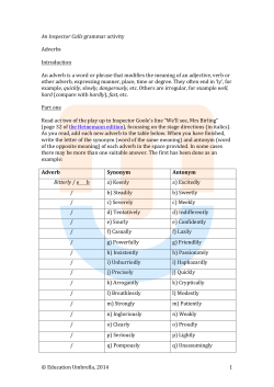 An Inspector Calls grammar activity