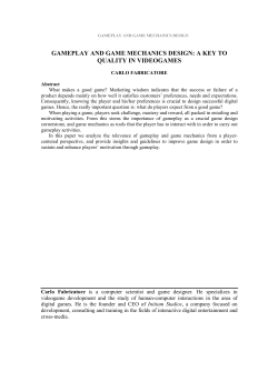 gameplay and game mechanics design: a key to quality