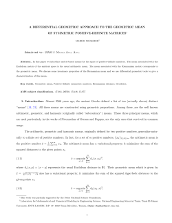 A differential geometric approach to the geometric mean of