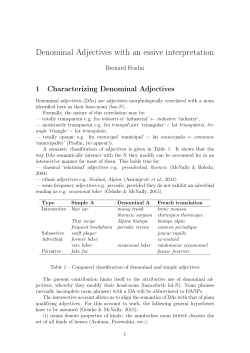 Denominal Adjectives with an essive interpretation
