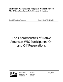The Characteristics of Native American WIC Participants, On and Off