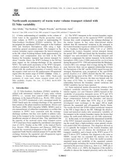 Ishida, A., et al., North-south asymmetry of warm water volume