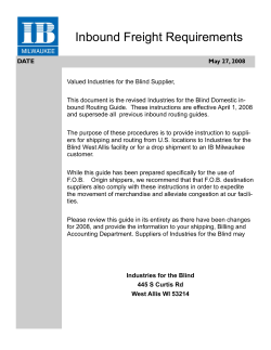 Inbound Freight Requirements