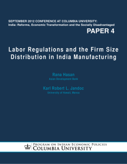 Paper 4: Labor Regulations and the Firm Size Distribution in Indian