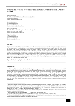 LAW 3 Nature And Sources Of Nigerian Legal System &ndash; An