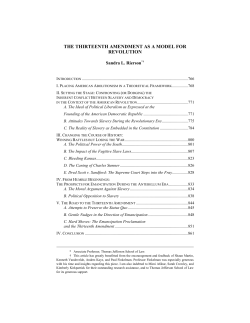 the thirteenth amendment as a model for revolution
