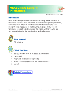 MEASURING LENGTH IN METRICS