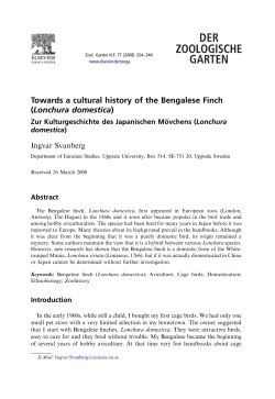 Towards a cultural history of the Bengalese Finch