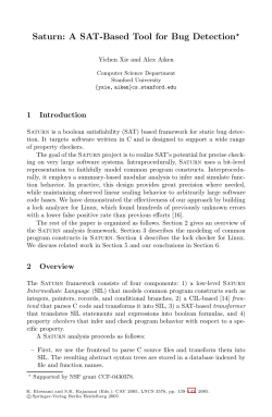 Saturn: A SAT- ased Tool for Bug Detection* B