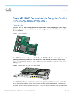 Cisco XR 12000 Service Module Daughter Card for Performance