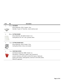 Item Qty Description COLANDER 1 17 ea Colander, 5 quart, 12