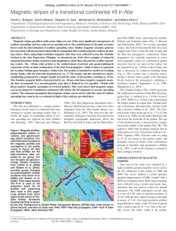 Magnetic stripes of a transitional continental rift in Afar
