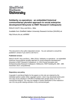 Solidarity co-operatives : an embedded historical communitarian