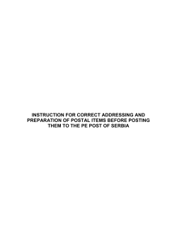 INSTRUCTION FOR CORRECT ADDRESSING AND