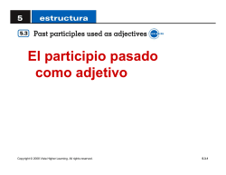 El participio pasado como adjetivo