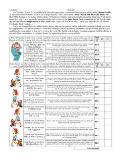 On Tuesday, March 1st, your child will have the opportunity to meet