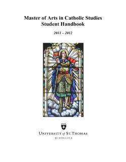 Catholic Studies - University of St. Thomas