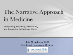 The Narrative Approach in Medicine
