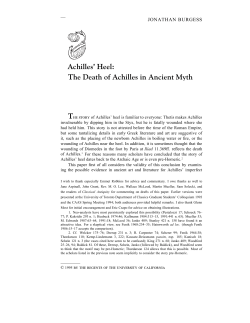 Achilles` Heel: The Death of Achilles in Ancient Myth