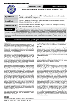 Relationship among Speed Agility and Reaction Time