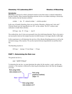 Kinetics of Bleaching