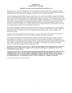 1 40,000,000 Shares Thomson Reuters Corporation AMENDED