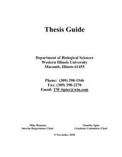 thesis guide - Western Illinois University