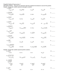 Simplify Radical Expressions 3