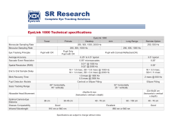 EyeLink 1000 Technical Specifications