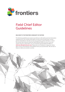 Field Chief Editor Guidelines