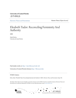 Elizabeth Tudor: Reconciling Femininity And Authority