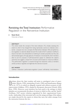 Revisiting the Total Institution: Performative Regulation