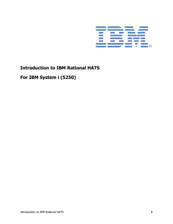 Introduction to IBM Rational HATS For IBM System i (5250)