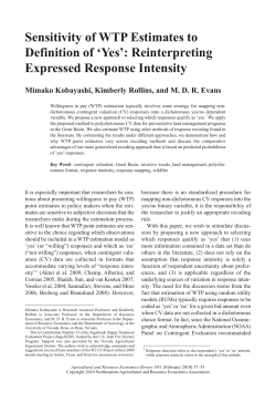 Sensitivity of WTP Estimates to Definition of `Yes`