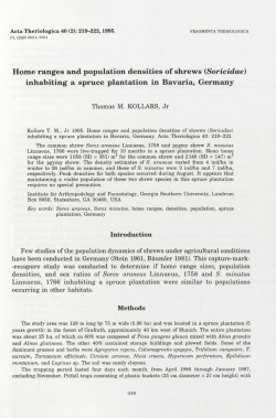 Home ranges and population densities of shrews (Soricidae