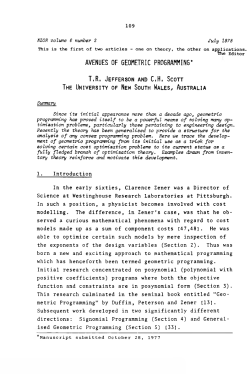 AVENUES OF GEOMETRIC PROGRAMMING* C.H, Scott