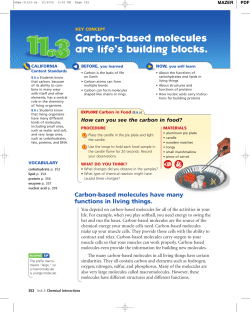Carbon-based molecules are life`s building blocks.