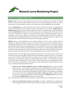 ACTIVITY #1: MONARCH DENSITY DATA