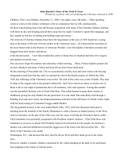 John Burnett`s Account of the Trail of Tears