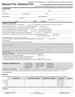 Office Employment Application Form