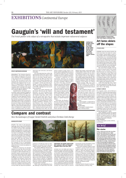 Gauguin`s `will and testament`