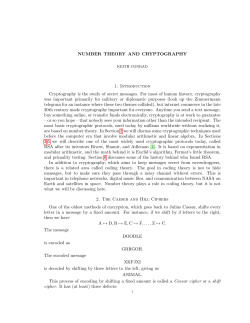 Number theory and cryptography
