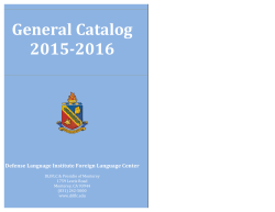 General Catalog 2015-‐2016 - Defense Language Institute Foreign