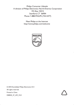 Philips Consumer Lifestyle A division of Philips Electronics North