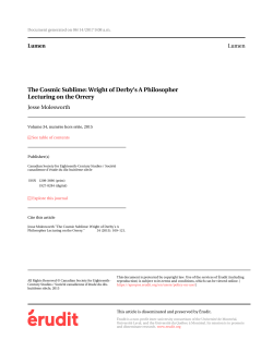 The Cosmic Sublime: Wright of Derby`s A Philosopher