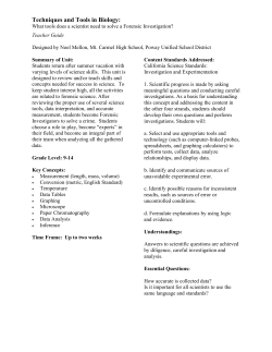 Techniques and Tools in Biology